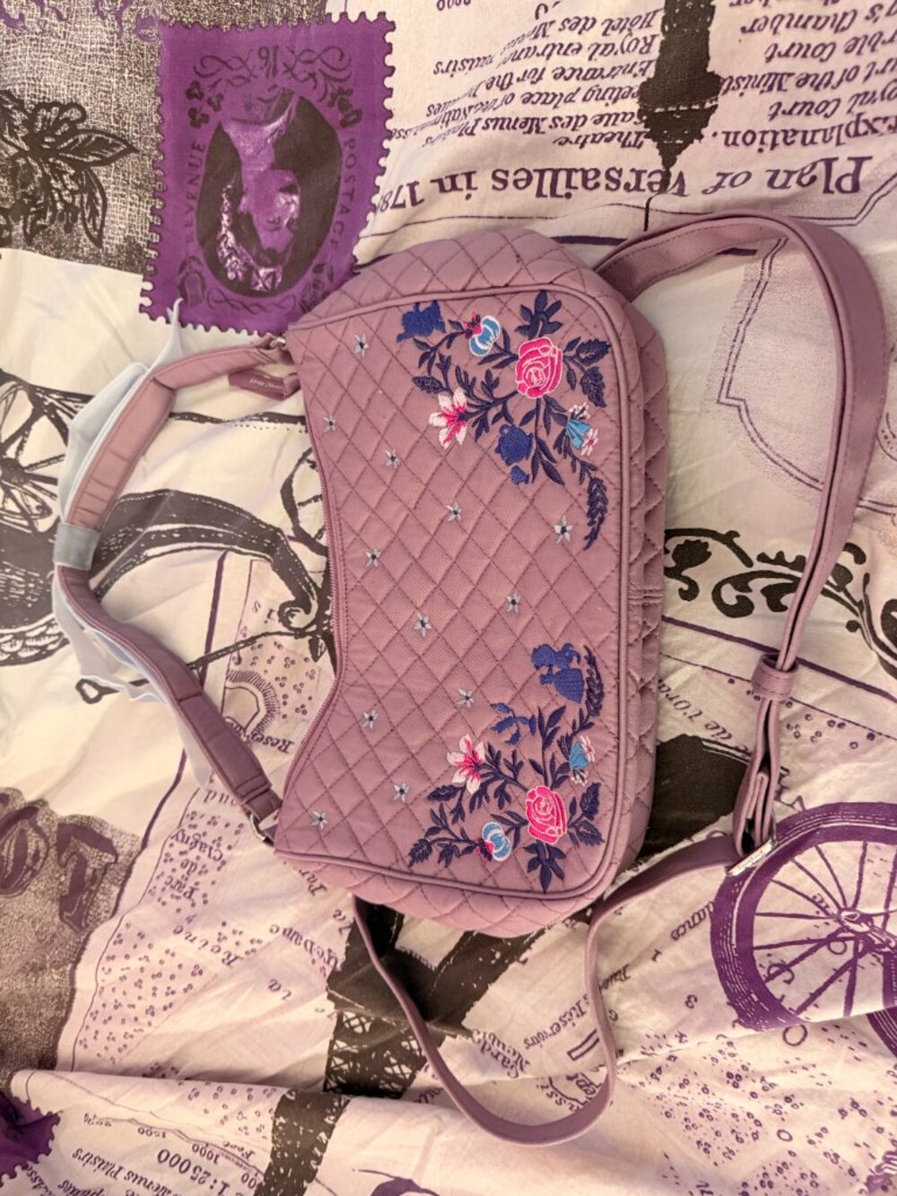 Vera Bradley Disney Frannie Crescent Crossbody in Literary Belle NWOT